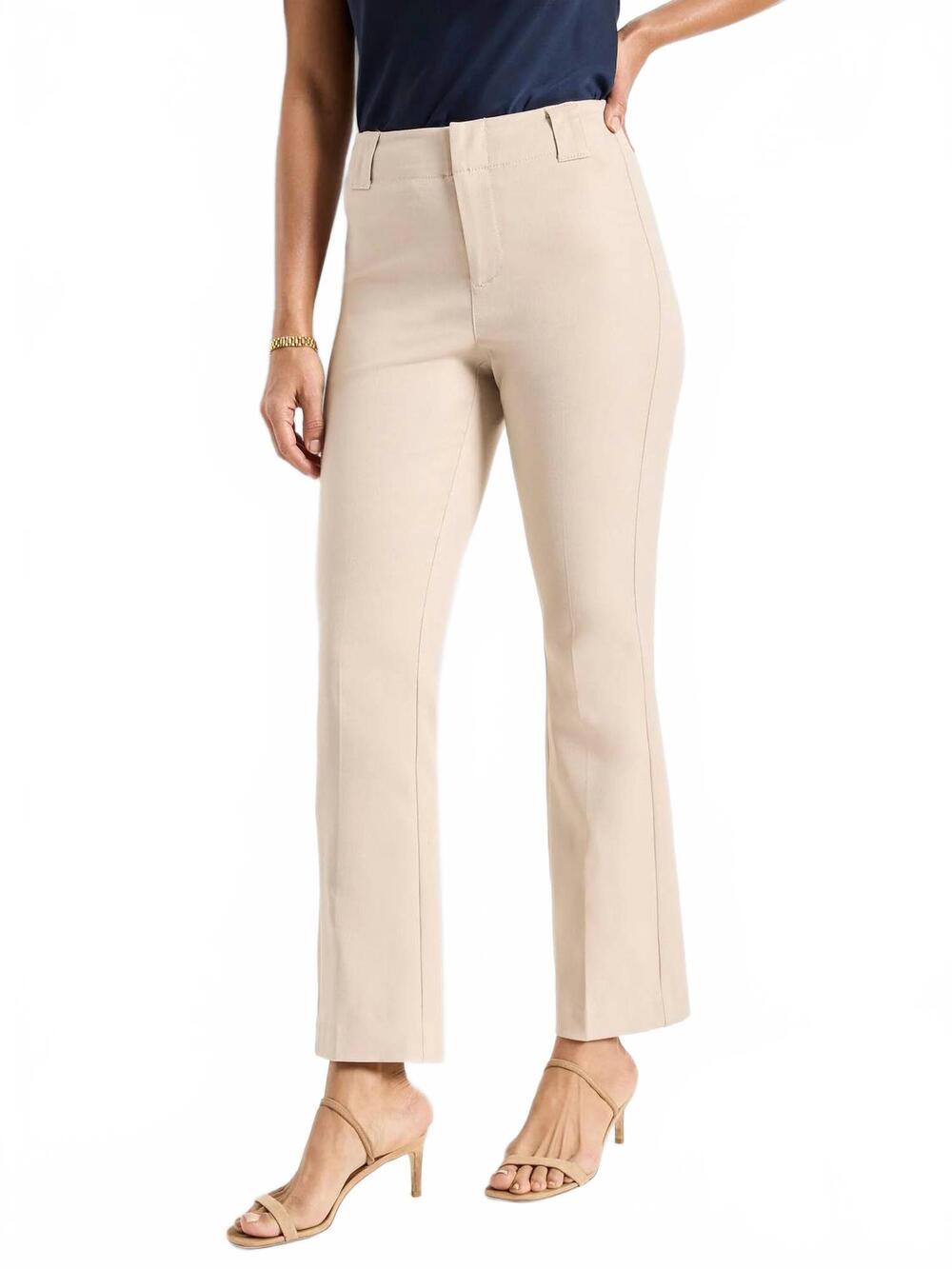 NEW NIC + ZOE plaza demi boot cotton bi-stretch pants in chamois
